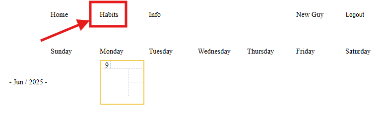 new user points to Habits