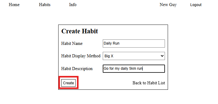new user points to Habits