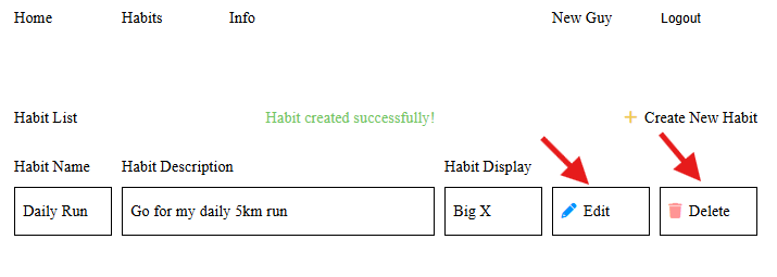 new user points to Habits