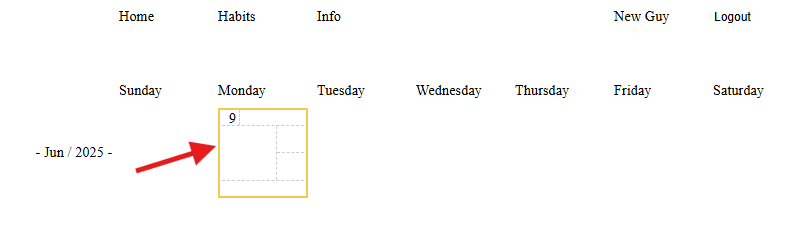 new user points to Habits